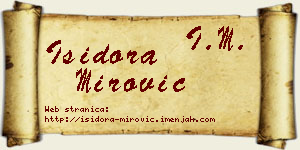Isidora Mirović vizit kartica